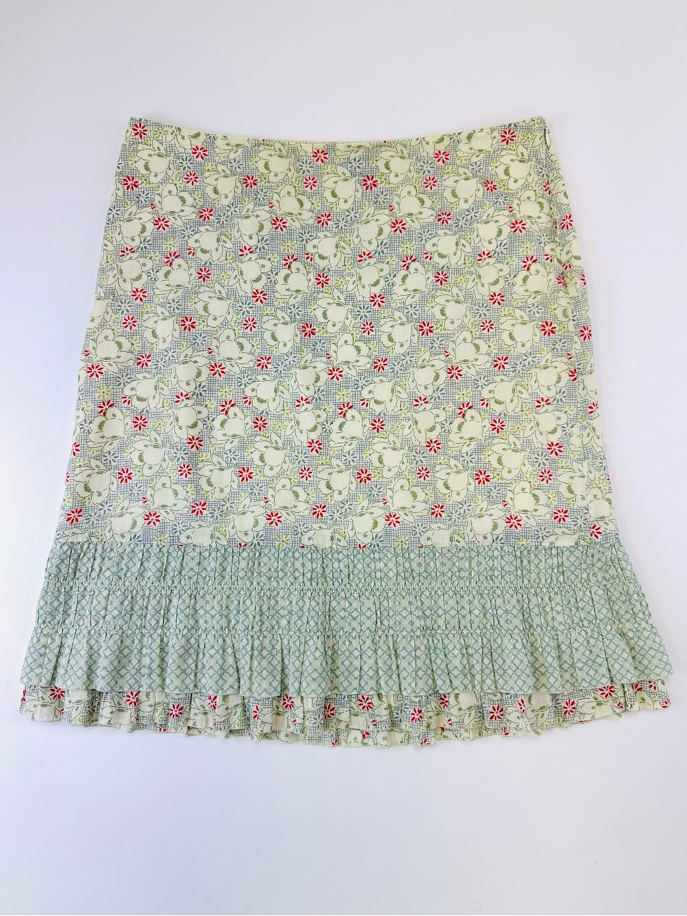 Cottagecore Vintage American Eagle cotton print skirt cotton lined Feminine Sz 8